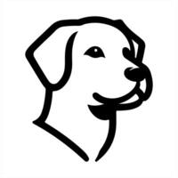 A dog's head is shown in black and white vector