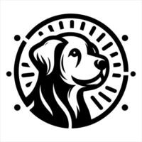 A dog logo with a circle in the middle vector