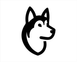 A black and white dog head icon on a white background vector