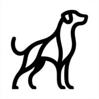 A black and white dog logo on a white background vector