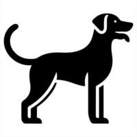 A black dog silhouette on a white background vector