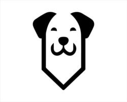 A black and white dog head icon on a white background vector