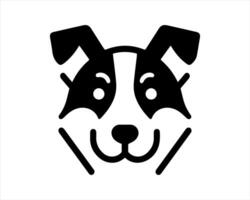 A black and white dog head icon on a white background vector