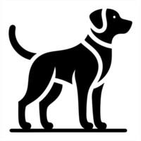A black and white dog silhouette on a white background vector