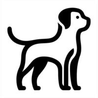 A black and white dog icon on a white background vector