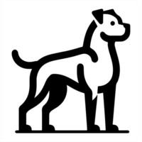 A black and white dog icon on a white background vector