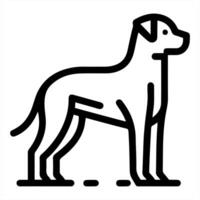 A dog is standing in a line on a white background vector