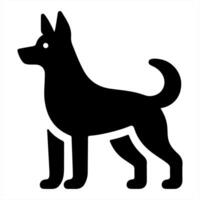 A black and white dog icon on a white background vector