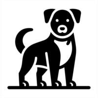 A black and white dog icon on a white background vector