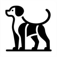 A black and white dog icon on a white background vector