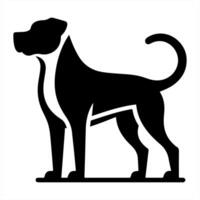 A black and white dog silhouette on a white background vector