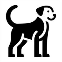 A black and white dog icon on a white background vector