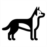 A black and white dog icon on a white background vector