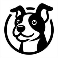 A black and white dog logo on a white background vector