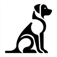 A dog silhouette is shown on a white background vector