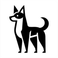 A black and white dog icon on a white background vector