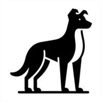 A black and white illustration of a dog vector