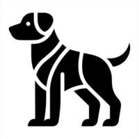 A black and white dog icon on a white background vector