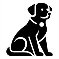 A black and white dog silhouette on a white background vector