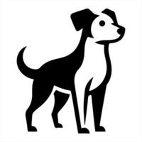 A black and white dog silhouette on a white background vector
