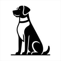 A black and white dog icon on a white background vector