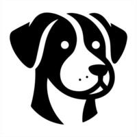 A black and white dog head on a white background vector