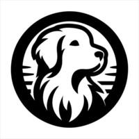 A dog head in a circle logo vector