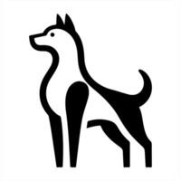 A black and white dog icon on a white background vector