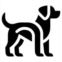 A black and white dog logo on a white background vector