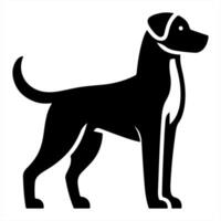 A black dog silhouette on a white background vector