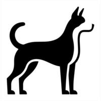 A black and white dog silhouette on a white background vector