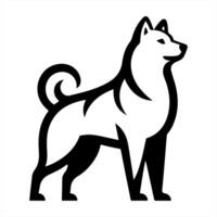 A black and white dog logo on a white background vector