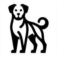 A black and white dog logo on a white background vector