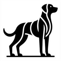 A black and white dog silhouette on a white background vector