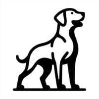 A black and white dog logo on a white background vector