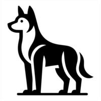 A black and white illustration of a dog vector