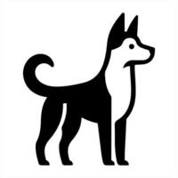 A black and white dog icon on a white background vector