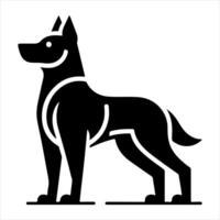 A black and white illustration of a dog vector