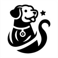 Dog with star on its head vector