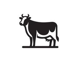 A black and white cow icon on a white background vector