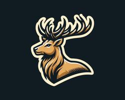 A deer head with horns on it vector