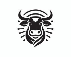 A black and white logo of a bull head vector