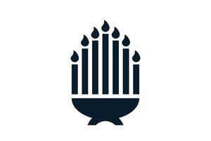 Kwanzaa kinara simple icon. Flat style element. vector