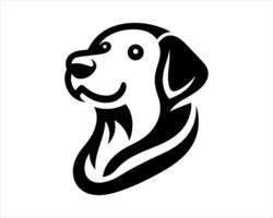 A dog head logo with a black outline vector