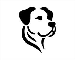 A dog head silhouette on a white background vector