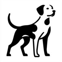A black and white dog silhouette on a white background vector