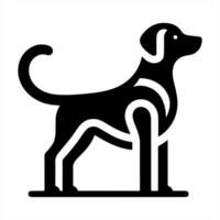 A black and white dog icon on a white background vector