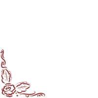 a red flower border on a transparent background png