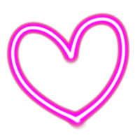 neon heart shape on transparent background png