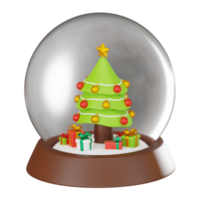 3D Render Illustration Whimsical of a Christmas Snow Globe, Festive and Delightful png